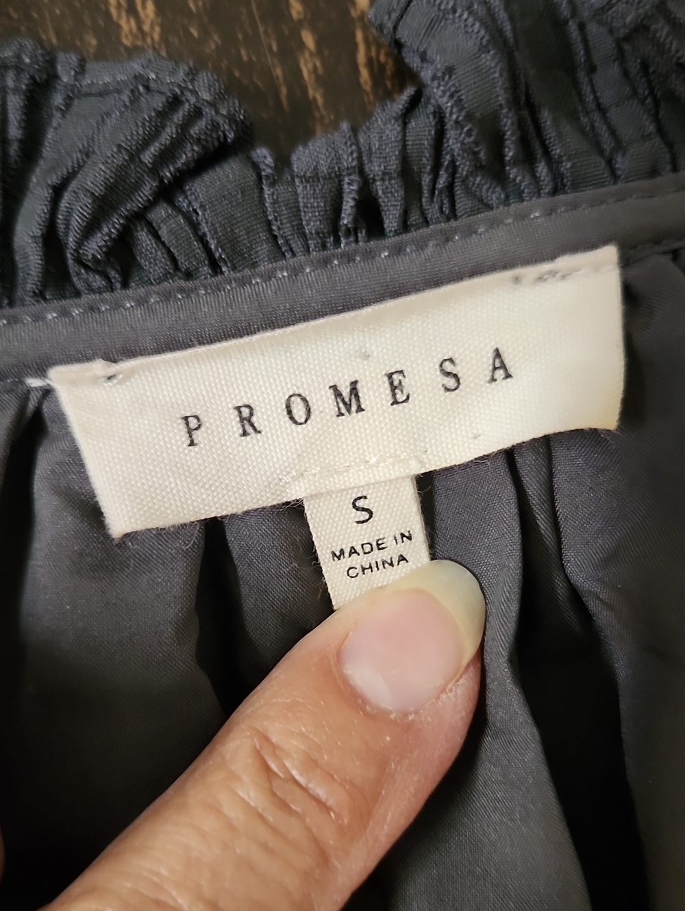 Promesa Charcoal Peaceful Prairie Textured Tiered Maxi Dress Small Oversize - Picture 8 of 13